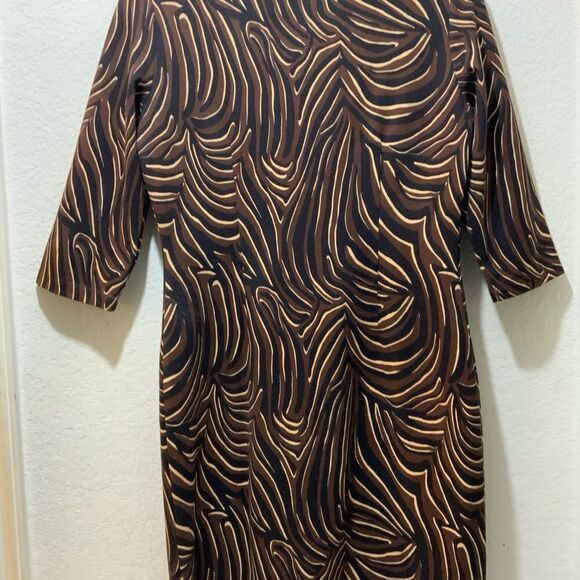 J. McLaughlin Terrin Ruffle Zambria Woman, size M , brown/black/cream - Picture 5 of 6